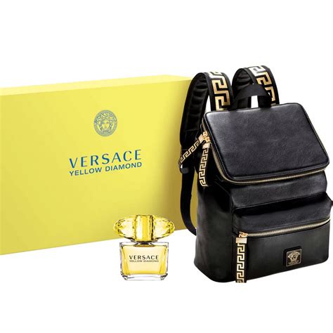 versace backpack free with perfume|Versace parfums backpack gift set.